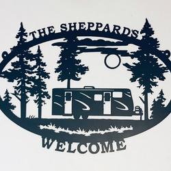 travel trailer sign personalized metal name signs wild camping sign decorations for campsite 1