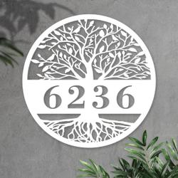 tree of life personalized metal sign custom address sign wall hanging metal wall art home decor for front door porch yard 4