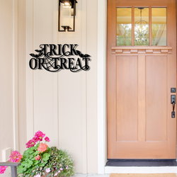 trick or treat metal sign boo signs halloween decoration for home 1