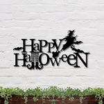 trick or treat metal sign scary bat signs halloween decoration for home 0