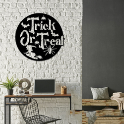 trick or treat metal sign scary witch signs halloween decoration for home 1