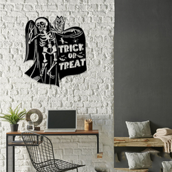 trick or treat skeleton metal sign horror skeleton signs halloween decoration for home 1