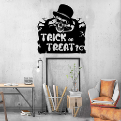 trick or treat skull metal sign horror ghost signs halloween decoration for home 2