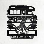 truck camper metal signs personalized metal name sign camping campfire art decor home outdoor 0