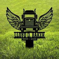Truck Driver Memorial Yard Stake
