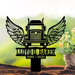 truck driver memorial yard stake custom metal signs 1