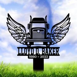 truck driver memorial yard stake custom metal signs 2