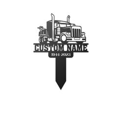 Trucker Memorial Plaque Stake