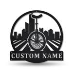 unicycling metal sign personalized metal name signs home decor sport lovers gifts 0