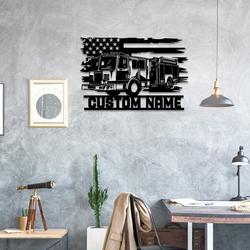 us engine fire truck driver fire department custom metal signs 1