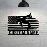 us flag female wrestling american girl wrestler custom metal signs 0
