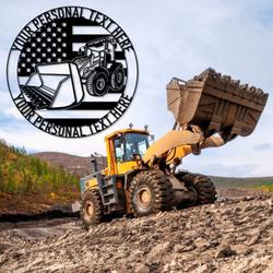 us flag front loader heavy machinery operator front loader driver patriotic art custom metal signs 2