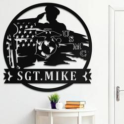 us marine corps wall decor personalized metal name sign military gift home decoration 1