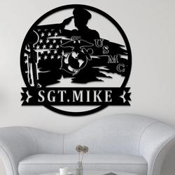 us marine corps wall decor personalized metal name sign military gift home decoration 3