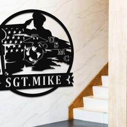 us marine corps wall decor personalized metal name sign military gift home decoration 4