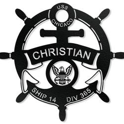 US Navy Anchor Metal Art Personalized Metal Name Sign Gift for Veteran Home Decor