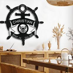 us navy anchor metal art personalized metal name sign gift for veteran home decor 4