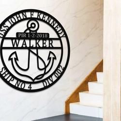 us navy chief anchor personalized metal signs usn wall decor patriotic wall art metal military signs veteran home decor 3