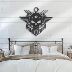 us navy skull metal art achor navy metal sign gift for veteran home decor 1