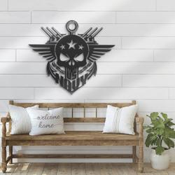 us navy skull metal art achor navy metal sign gift for veteran home decor 2