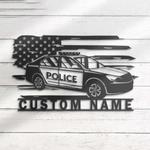 us police car driver metal wall art custom laser cut metal signs american policer name sign home decor police department 0
