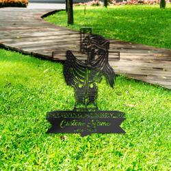 usa veteran fallen soldier grave marker memorial sign with stake sympathy gifts for loss of loved one custom metal signs 1