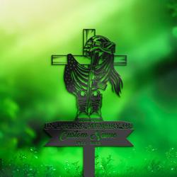 usa veteran fallen soldier grave marker memorial sign with stake sympathy gifts for loss of loved one custom metal signs 2