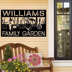 vegetables custom name family garden metal sign 1