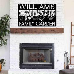 vegetables custom name family garden metal sign 2