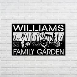 vegetables custom name family garden metal sign 3