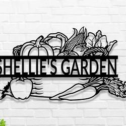 Vegetables Garden Metal Wall Art Personalized Name Garden Signs Decor Yard House