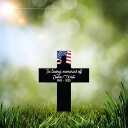 Veteran Soldier Grave Marker Patriotic Flag Memorial Stake Sympathy Gifts