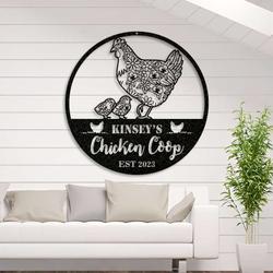 vintage chicken coop sign chicken hen house farmhouse personalized farm metal sign 3