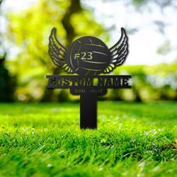 volleyball grave marker metal garden stakes volleyball memorial gifts sympathy gifts for loss of loved one 1