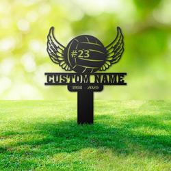 volleyball grave marker metal garden stakes volleyball memorial gifts sympathy gifts for loss of loved one 3