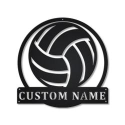 Volleyball Metal Wall Art Personalized Metal Name Signs Home Decor Sport Lovers Gifts