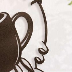 wake up with a cup of coffee metal wall art home bar coffee decoration for kitchen coffee lover gift 1