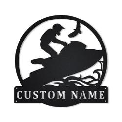 Waverunner Metal Wall Art Personalized Metal Name Signs Home Decor Sport Lovers Gifts