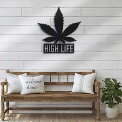 weed cannabis marijuana name bar sign wall art personalized metal sign smoker gift 1