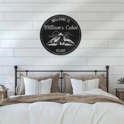 welcome to cabin life metal wall art personalized metal name signs mountain forest camping sign decor funny camping signs 1
