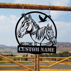 welcome to horse farm horse ranch welcome farm animals custom metal signs gift for farmer 1