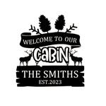 welcome to our cabin sign personalized metal name signs deer hunting cabin decor outdoor home decoration 0