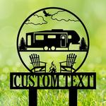 welcome to our campsite sign with stake camper rv decor camping custom metal signs 0