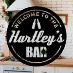 welcome to our home bar custom name metal sign home bar pub business sign housewarming gift 0