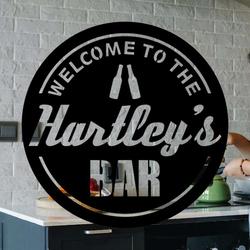 welcome to our home bar custom name metal sign home bar pub business sign housewarming gift 1