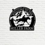 welcome to the farm cowboy riding horse custom metal signs gift for farmer 0
