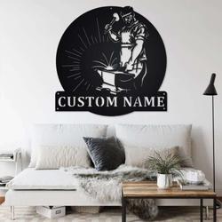 welder blacksmith personalized metal signs home decor welders blacksmith ironworker metal wall art 1