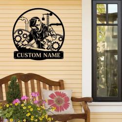 welder metal art personalized metal name signs ironworker gifts workshop decor 1