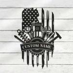 welder us flag tools repair mechanic repairman custom metal sign 0
