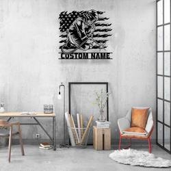 welding us flag metal wal art personalized welder name sign home decor custom metal sign 1